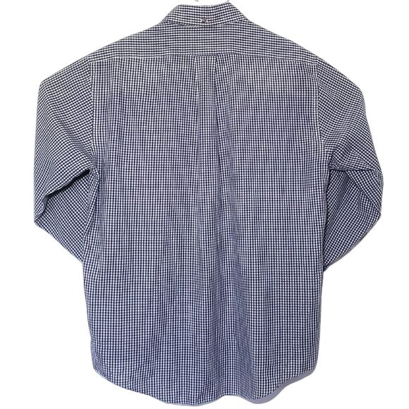 Vintage The Fox Collection Button Down Shirt Mens 16/16.5 Blue Mini Checks - Picture 4 of 4